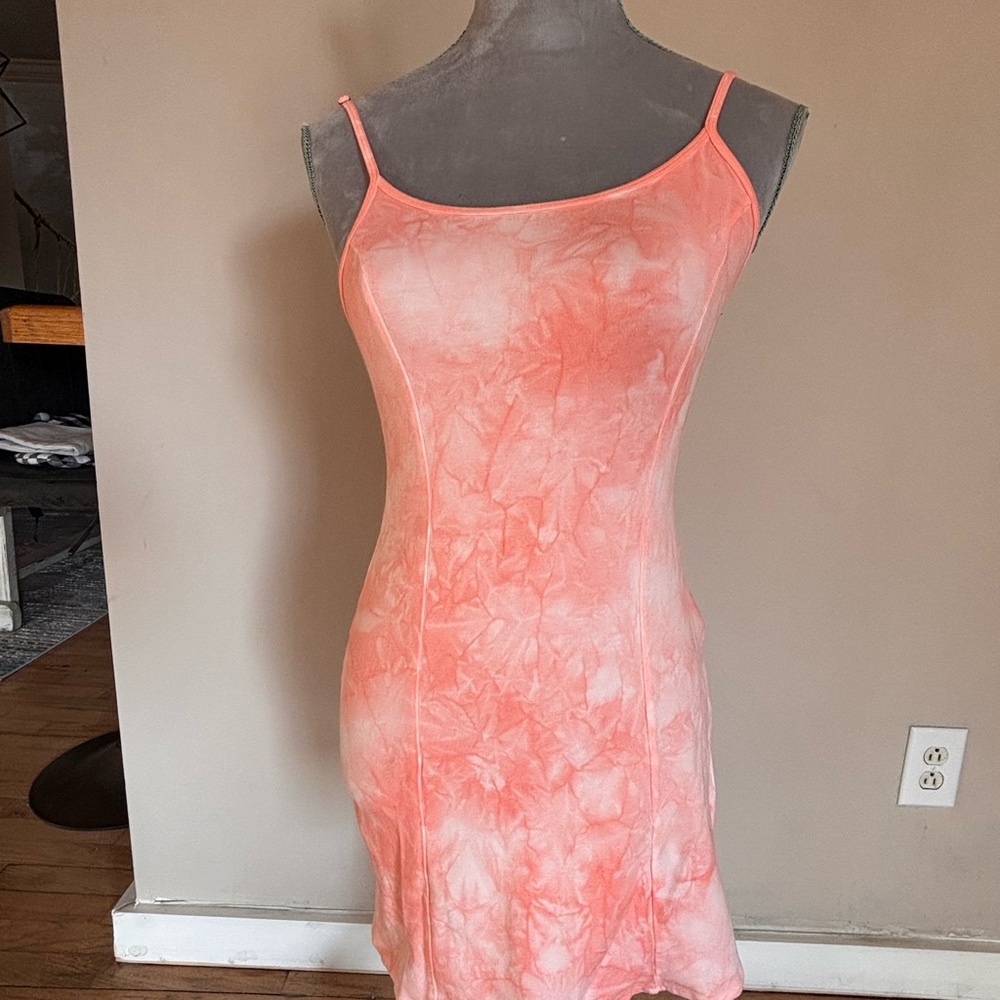 Billabong Coral Tie-Dye Mini Dress